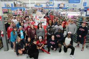Student volunteers crowd the Williamsburg, Ky. Walmart's toy section for the annual Midnight Shopping Spree. 