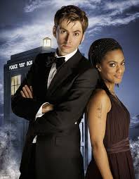 Photo Courtesy of BBC America.  The Tenth Doctor (David Tennant) and Martha Jones (Freema Agyeman) pose in the season three promo. 